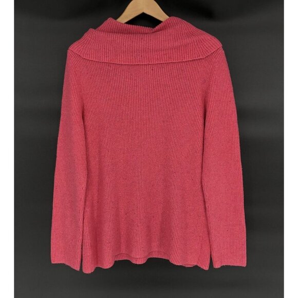 Talbots Pink Cowl Neck Knit Sweater Women's L Feminine Coquette Easter Church - Picture 2 of 6